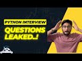 Top Python Interview Questions LEAKED | Prepare Before Your Next Interview | Harshit AI Academy