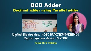 U2 L10 | BCD ADDER | Decimal adder | BCD ADDITION | Binary Adder