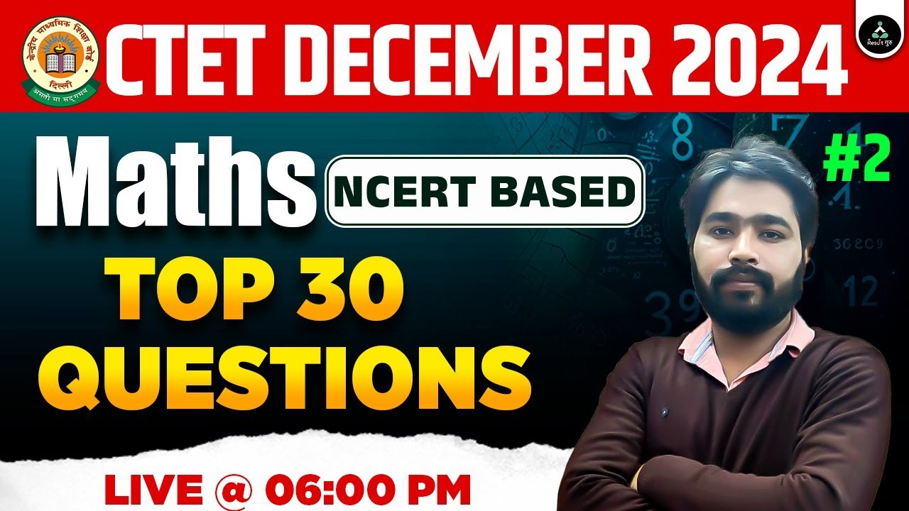 CTET Maths Paper 1 | CTET Maths Top 20 Questions | Maths For CTET Paper ...