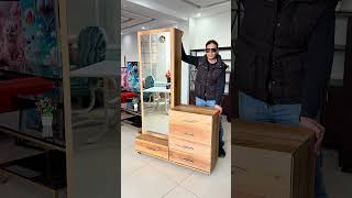 Modern Dressing Table with Sliding Mirror and Storage #dressingtable #dressingmirror #mirror