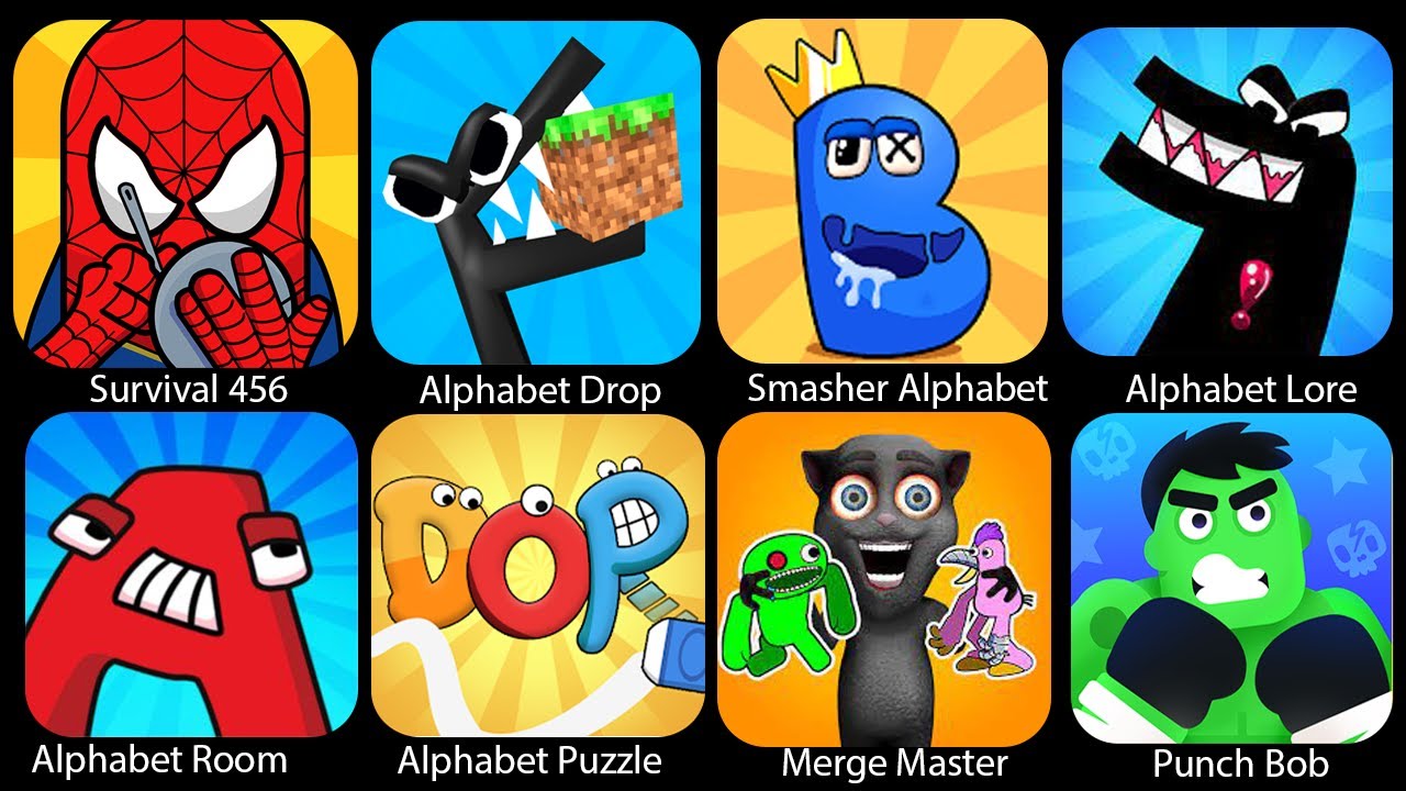 Alphabet Puzzle, Alphabet Drop, Alphabet Room Maze, Smasher Alphabet ...