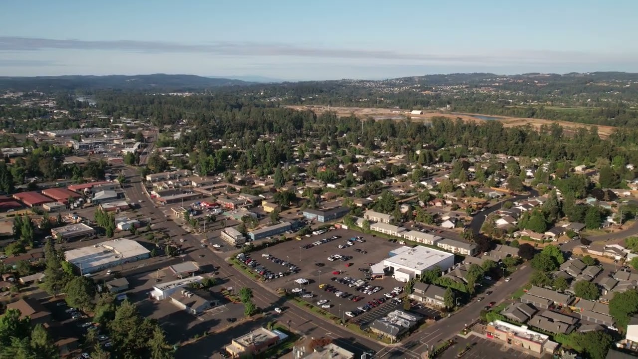 Salem Oregon Morning Aerial Drone Hyperlapse