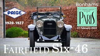 Part 2 - 1915 Paige Fairfield Six-46 - Bonhams, Les Grandes Marques du Monde a Paris 01.02.2024