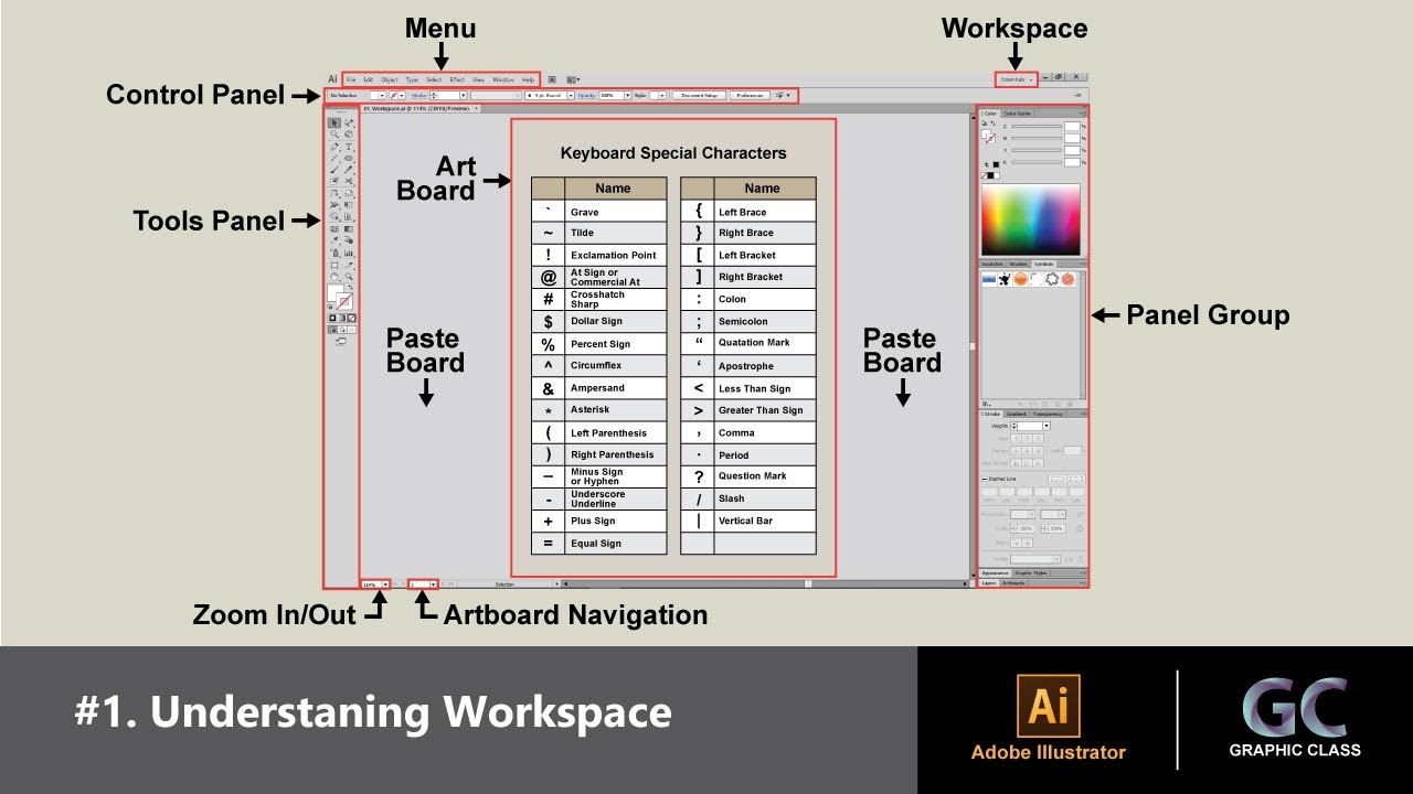 Illustrator Tutorial #1. Understaning Workspace - YouTube