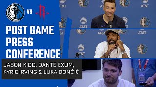 Jason Kidd, Dante Exum, Kyrie Irving, Luka Dončić | Press Conference vsHOU 04/07/24