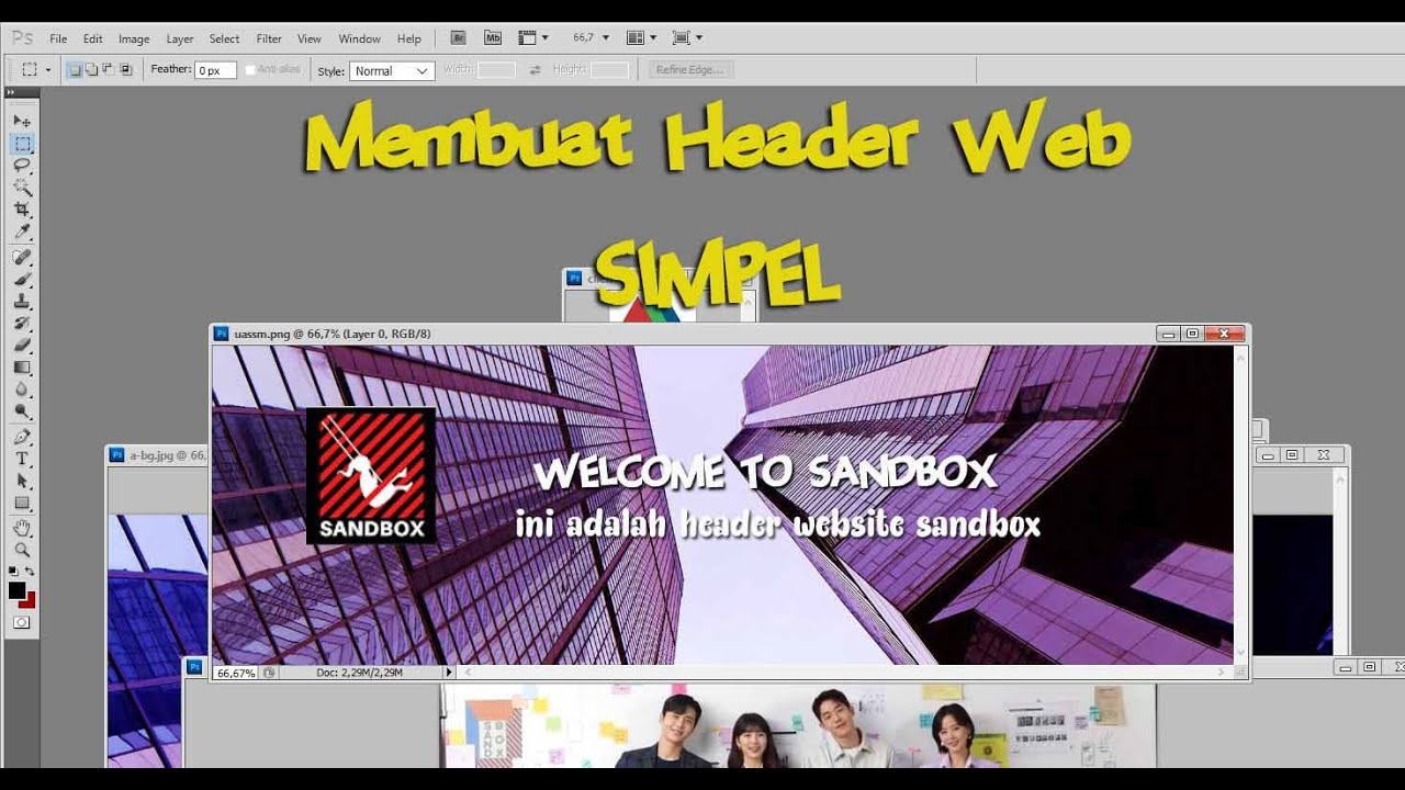 Membuat header web SIMPEL dan MUDAH || menggunakan Photoshop - YouTube