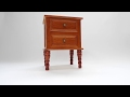 Cosy7 oxford collection assembled solid wood 2 drawers pine bedside table red