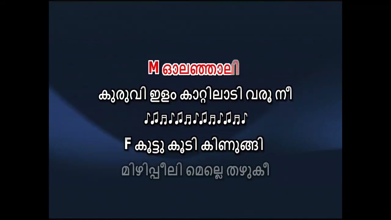 Olanjali kuruvi karaoke with lyrics malayalam  Olanjali Kuruvi KARAOKE from Malayalam Movie 1983