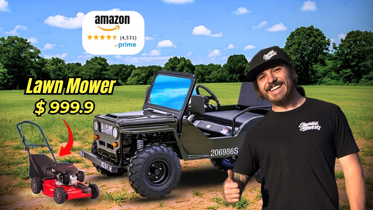 Amazon Mini Jeep Lawn Mower!