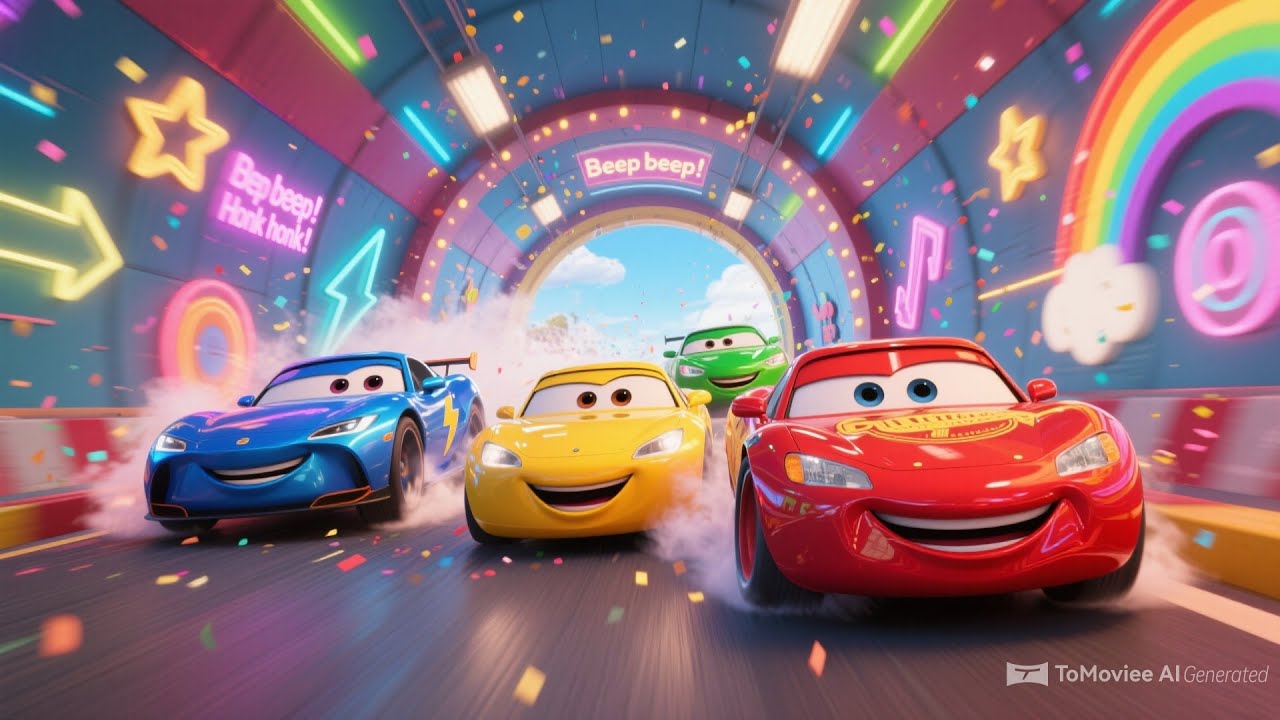 Zoom Zoom Sports Cars! | Fun Racing Song for Kids | Pixar 3D Animation | Toddler Car Adventures