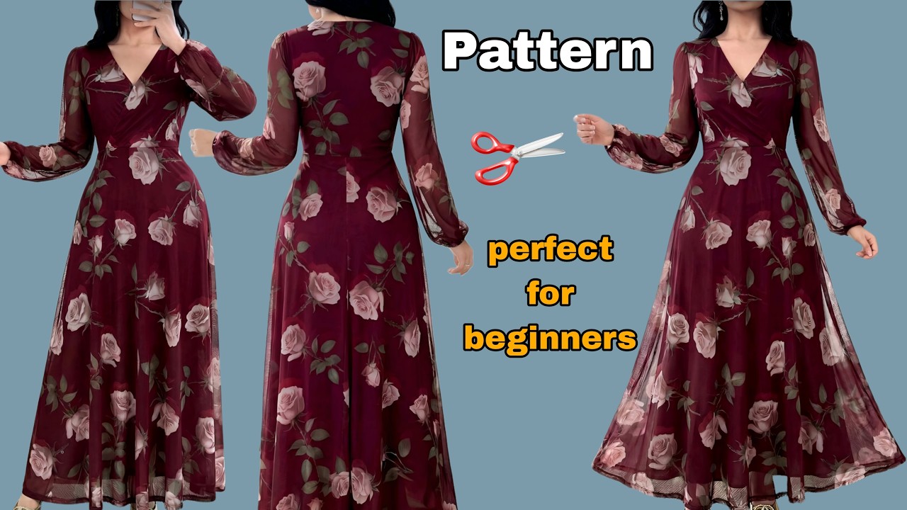 ✅️ Pattern Making for a Wrap Evening Dress Pattern Tutorial | perfect for beginners ✂