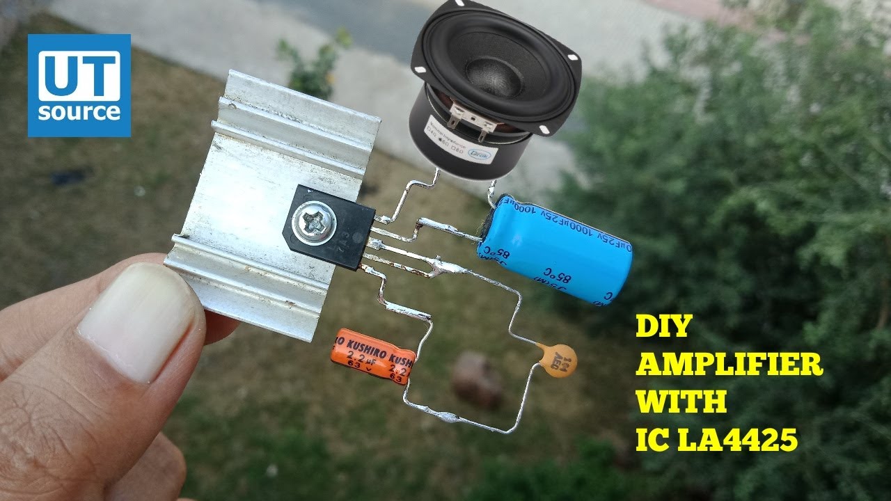 How to make simple amplifier using ic la4425 - YouTube