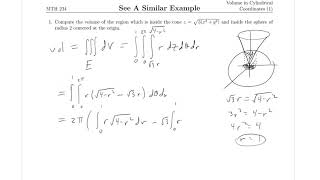 Computing Volumes in Cylindrical Coordinates 1