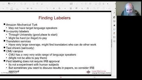CMU Multilingual NLP 2020 (19): Data Annotation