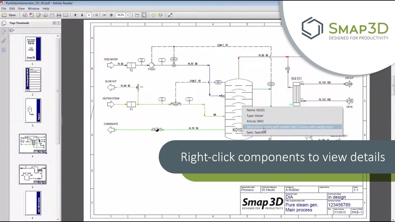 Intelligent PDF Export in Smap3D P&ID: Share 2D flow diagrams quickly ...