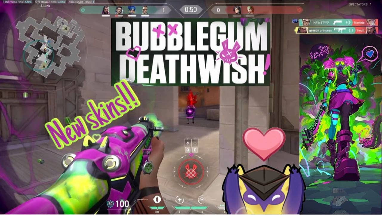 [ASMR] THE NEW BUNDLE BUBBLEGUM DEATHWISH IS INSANE!! valorant gameplay while chewing gums♥