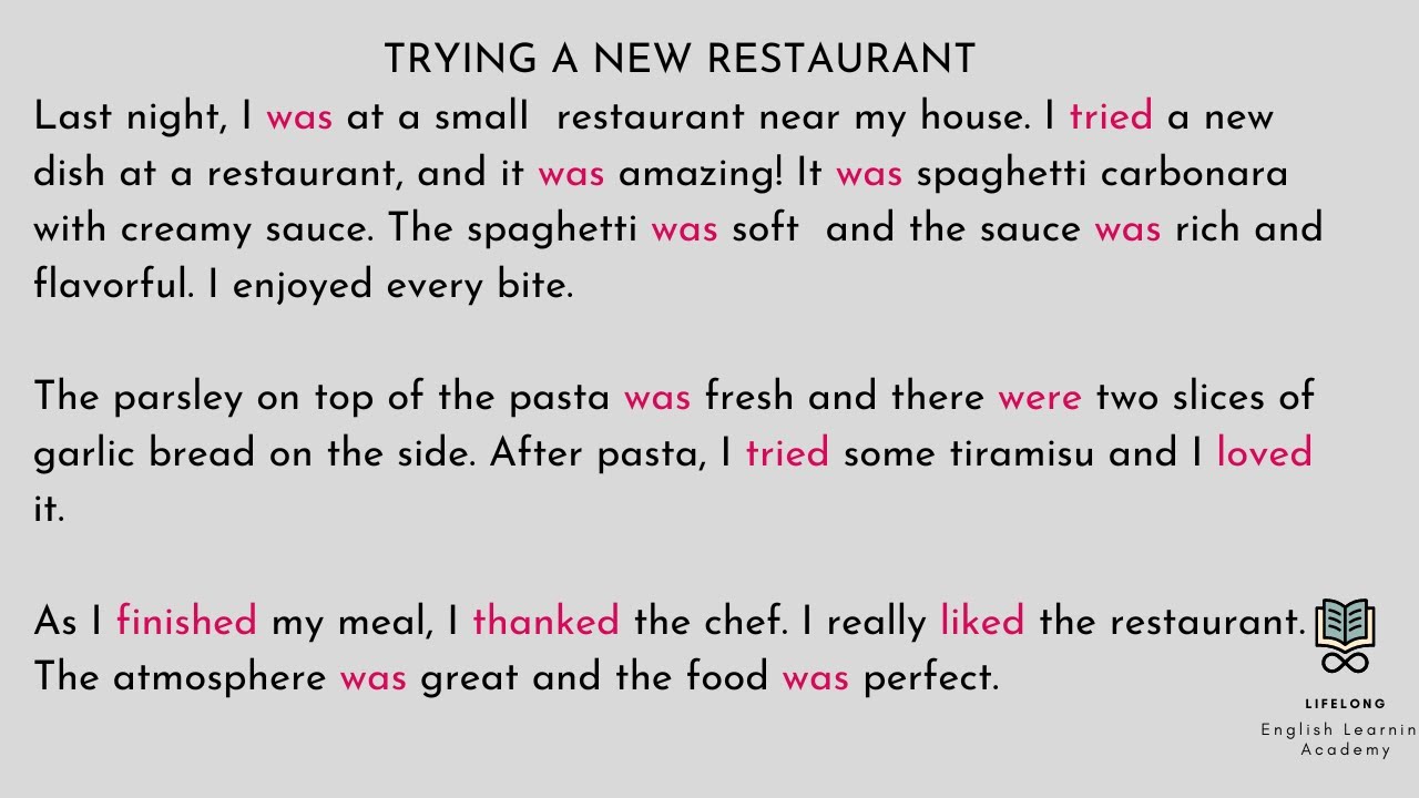 Learn Past Tense through Reading YouTube