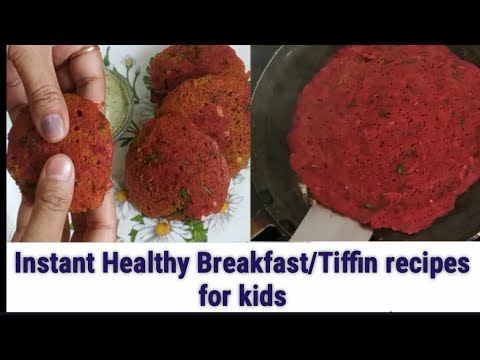High protein breakfast - Instant breakfast for kids-Tiffin recipe veg - Oats & beetroot recipe