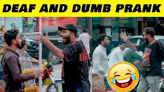 Funny Deaf and Dumb Prank on Street Food Stalls - Sharik Shah Pranks