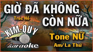 GIỜ ĐÃ KHÔNG CÒN NỮA - KARAOKE - Tone NỮ ( Am/La Thứ )