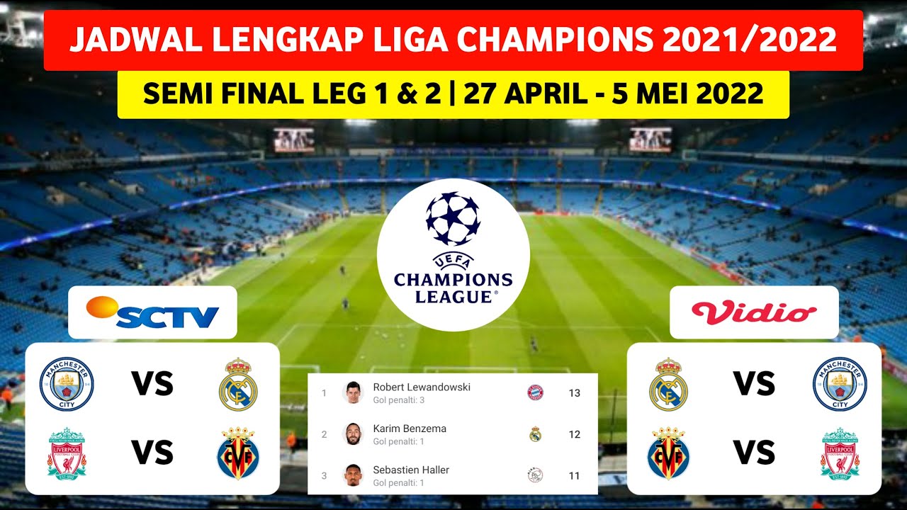 Jadwal Semi Final Liga Champions: Manchaster City vs Real Madrid | Liga ...