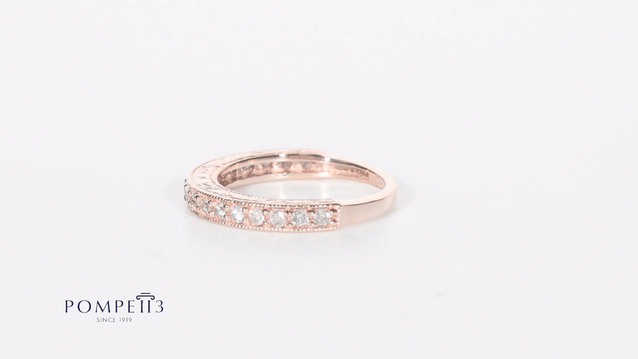 Vintage Rose Gold Diamond Wedding Ring by Pompeii3