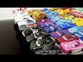 トミカ☆100台以上のカーズトミカを転がして黒い水の中に落としていく♪Tomica Cars miniature cars go into the water.