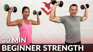 30 Min Beginner Strength Training with Dumbbells at Home for Women & Men - Full Body Workout screenshot 3