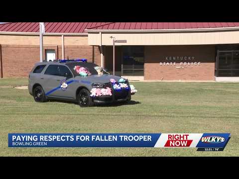Makeshift memorial for fallen trooper grows outside KSP post in Bowling Green