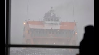 Staten Island Ferry ride during the 2018 'bomb cyclone' snowstorm