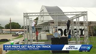 Iowa State Fair vendors push through rain to prepare for opening day