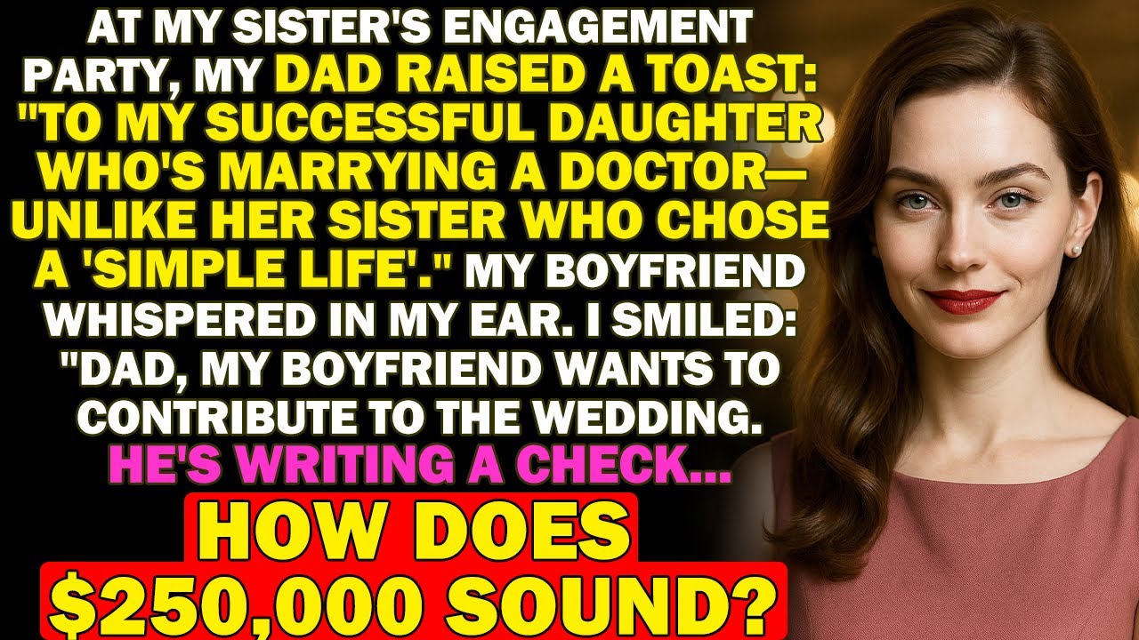 My Dad Toasted My Sister's Doctor Fiancé And Called Me A Failure—My Boyfriend Wrote A $250K Check