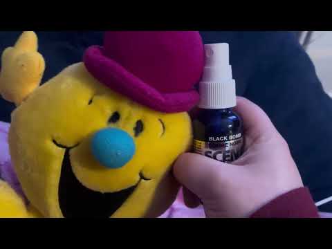 Mr. Mischief sprays my camera with air freshener!