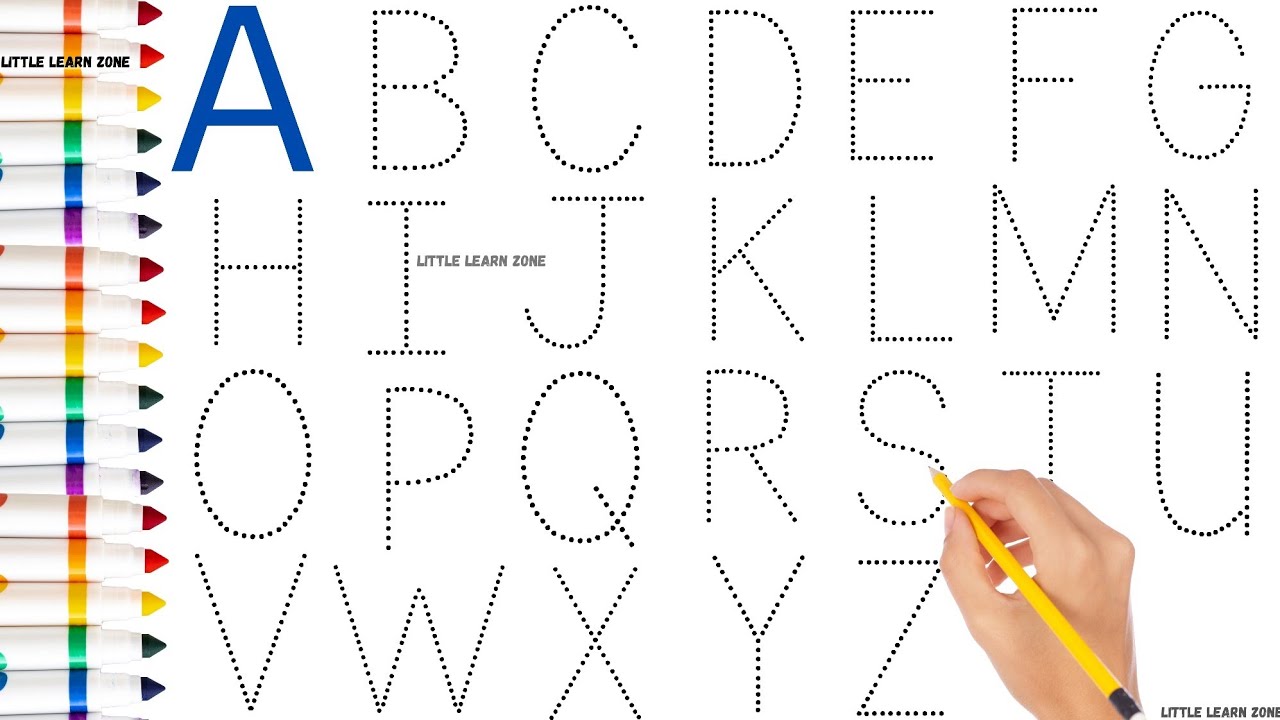 Alphabet, Abc song, Learn A to Z for dot collection in colors with kids & toodlers 