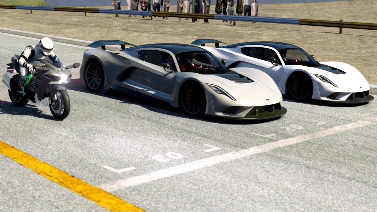Kawasaki Ninja H2 vs Hennessey Venom F5 at Old SPA - YouTube