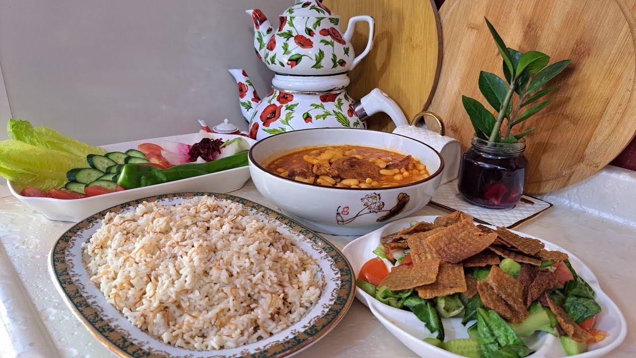 مرك الفاصوليا اليابسة باللحم  بطريقة صحية وطيبة وسهلة 😋