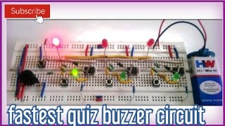 Fastest Quiz Buzzer Circuit - How To Make Quiz Buzzer Circuit on Bread Board - Electrical skills