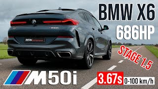 686HP & 960NM BMW X6 M50i Stage 1.5 Tuning | 0-100 & 100-200 km/h Dragy, Sound & Dyno
