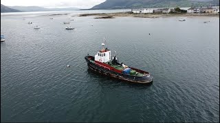 Greencastle Tug boat & Dundrum Castle, Drone view. Sept.21