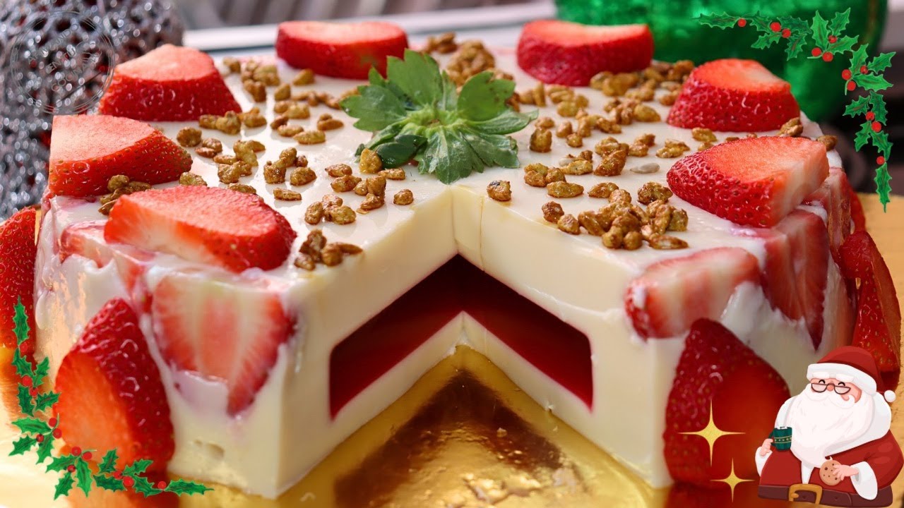 Gelatina De Leche Condensada Con Fresa