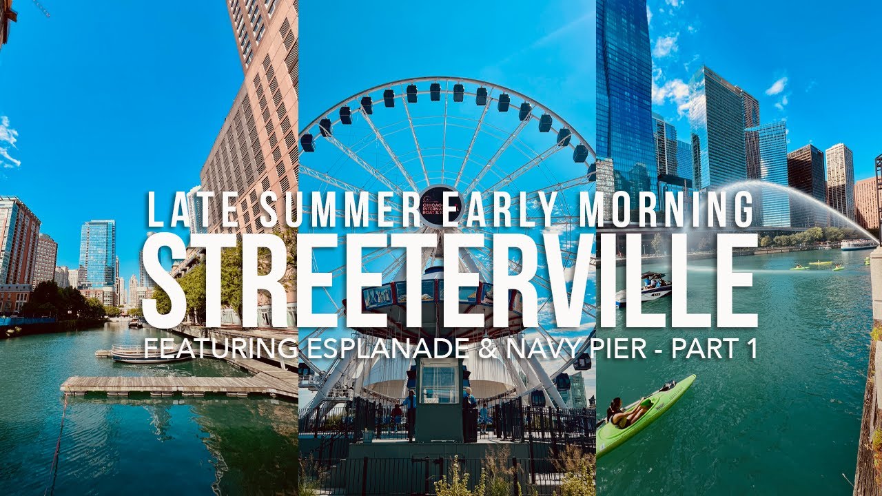 Streeterville Chicago Part 1 🌅 | Early Morning Walk on Esplanade & Navy Pier | 4K Walking Tour