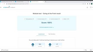 Internshala Online c and c++ traning || Module test answers || Going at the Front. 💯/💯