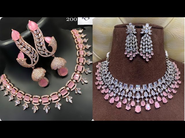 Latest Pink diamond necklace designs collection ideas 