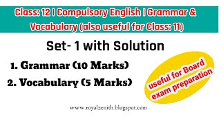 Class 11&12 || Compulsory English || Grammar & Vocabulary ||Solution Set-1||NEB @royalzenith7269 screenshot 5