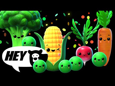 Hey Bear Sensory - Funky Veggie's Dance Party! - Fun Video With Music!- New Video!