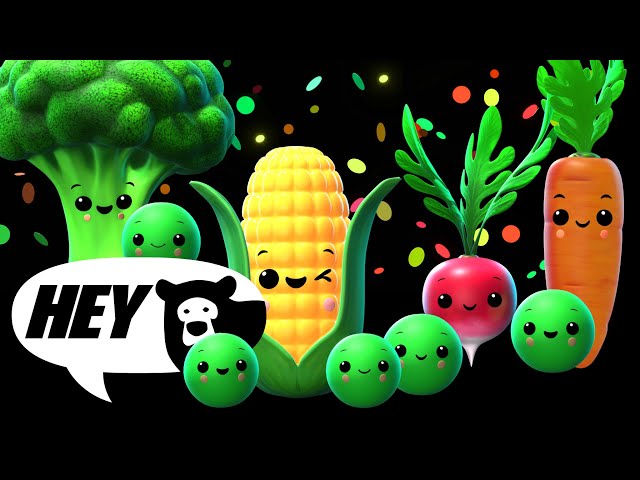 Hey Bear Sensory - Funky Veggie's Dance Party! - Fun Video with