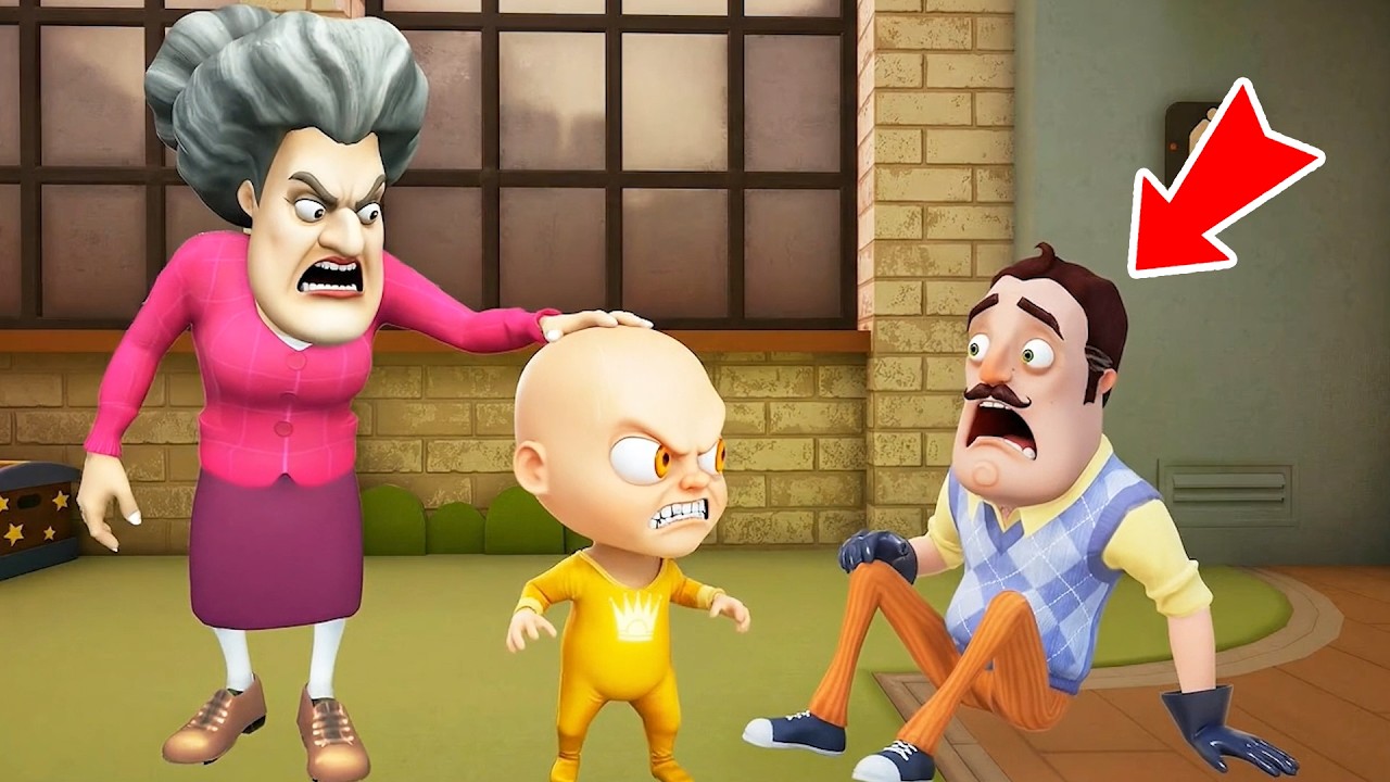 Çatlak Öğretmen Bebo'yu Wilson'a Saldırttı 😱 Hello Neighbor Scary Teacher Baby in Yellow
