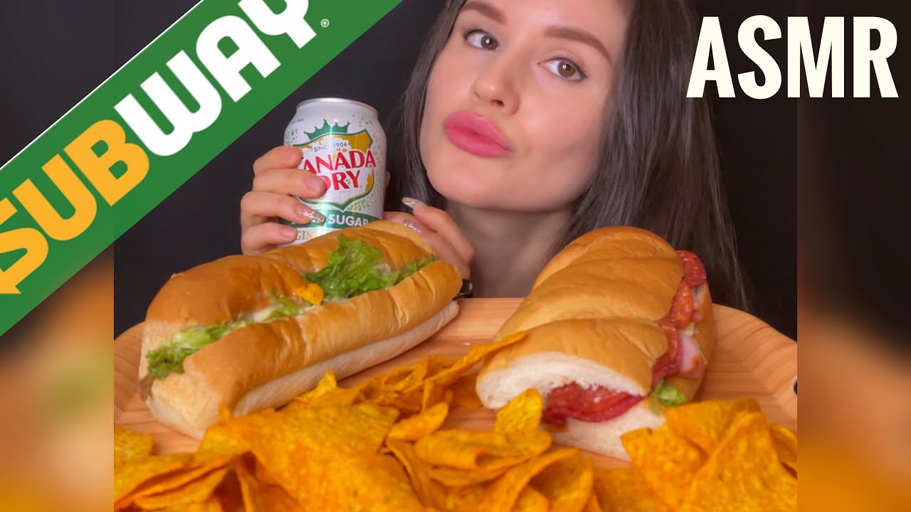 ASMR EATING SUBWAY SANDWICHES + DORITOS MUKBANG (No Talking) CRUNCHY EATING SOUNDS 