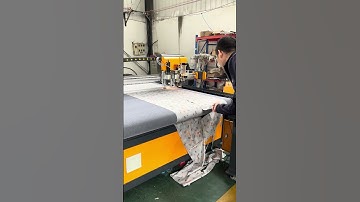 oscillating knife cutting machine with driven-rotary head for fabric cutting