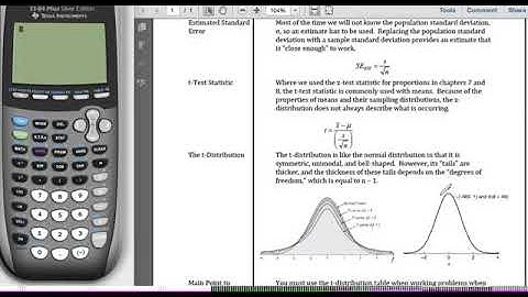 STA2023 Chapter 9 Video 4 The t Distribution for Means